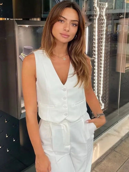 Navya | Top Gilet Court au Style Moderne pour Femme