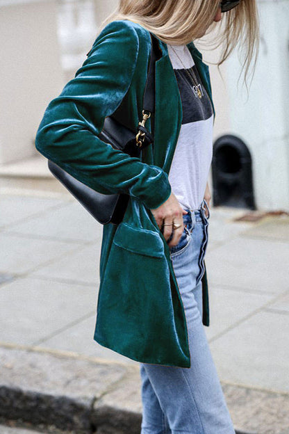 Burgundy | Blazer en velours style rue