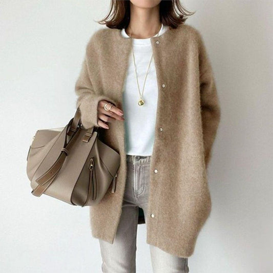 Cardigan Sophistiqué Amelia Essentielle Khaki XS 